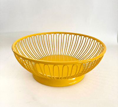 ALESSI 8 Inch Round Wire Basket Yellow