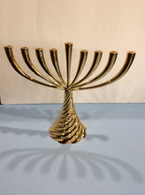 Load image into Gallery viewer, Twist Menorah in Gold by Michael Aram
