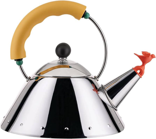 ALESSI 9093/1 Yel/Or. Michael Graves Tea Kettle/Bolitore