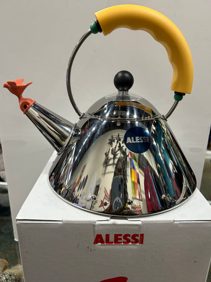 ALESSI 9093/1 Yel/Or. Michael Graves Tea Kettle/Bolitore