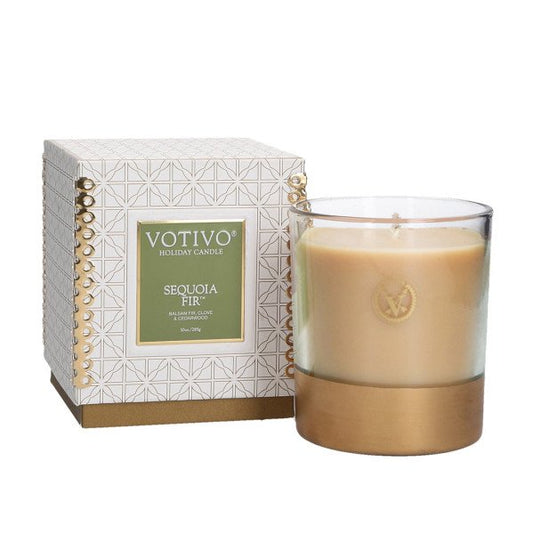 Votivo - Sequoia Fir 10oz Holiday Candle w/ Decorative Box