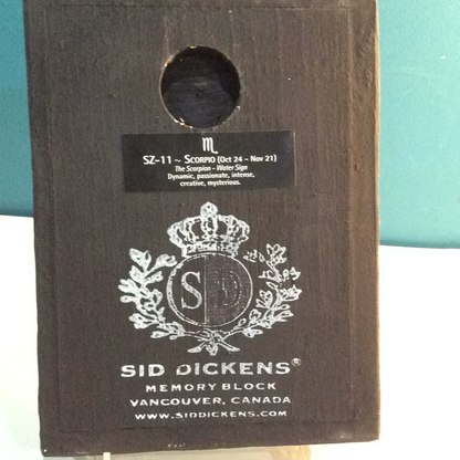 Sid Dickens Memory Block, Silver Zodiac, Retired Rare