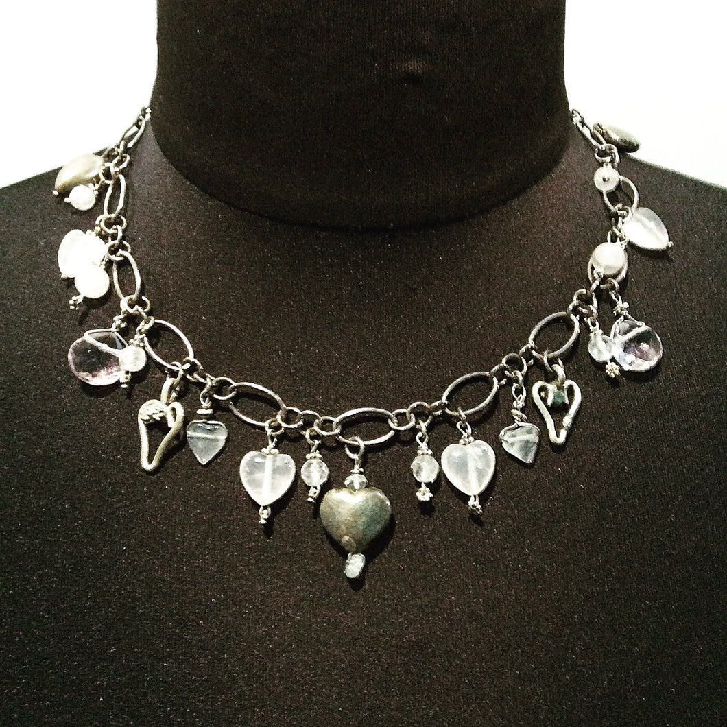 Jewelry, Sterling Silver/Rose Quartz Hearts