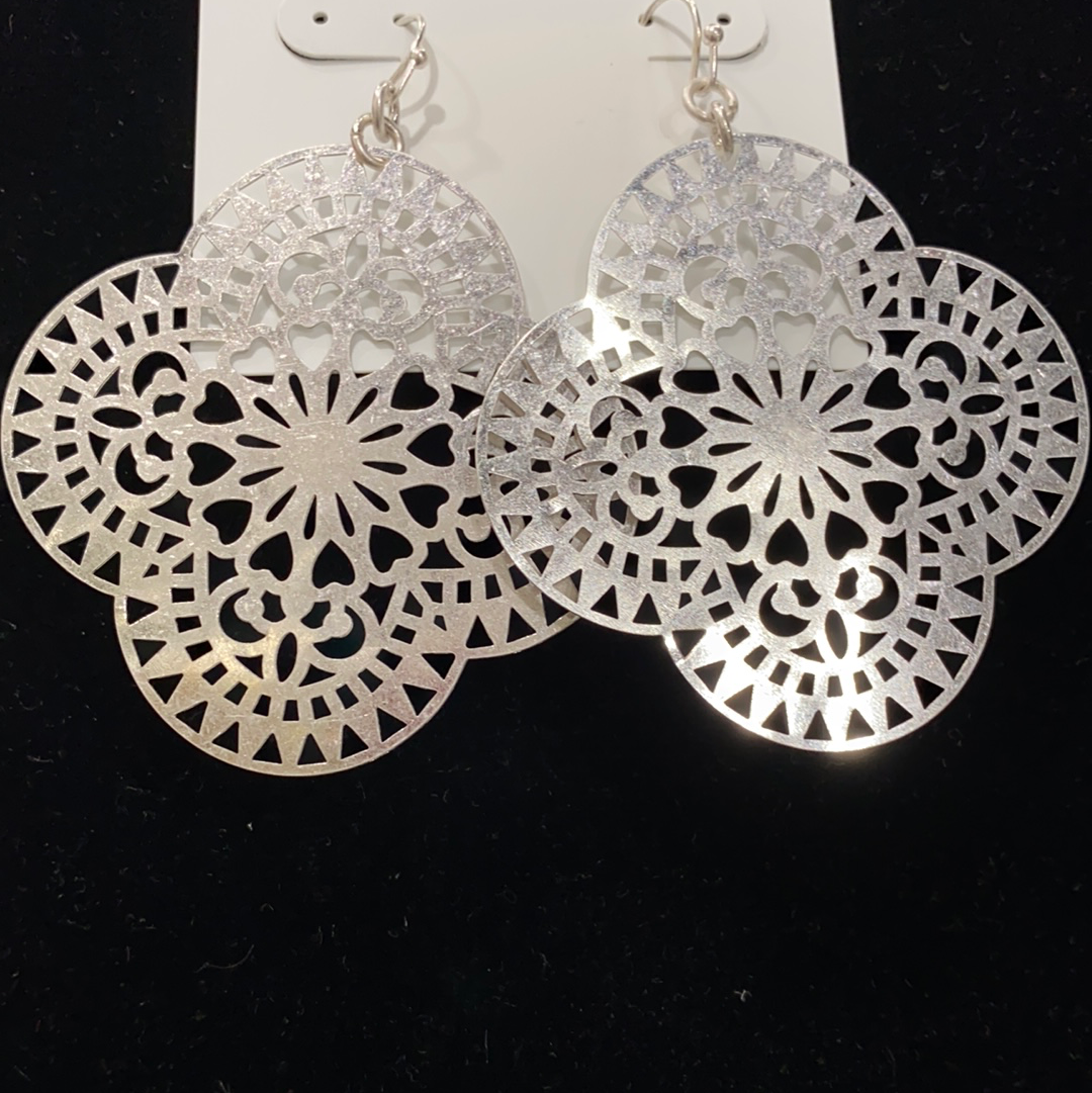 Earrings Laser cut lace