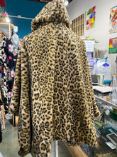 Load image into Gallery viewer, Fall Winter Wear, Rain Caper in Faux Leopard Print. Hood, Reversible and Water Repellent
