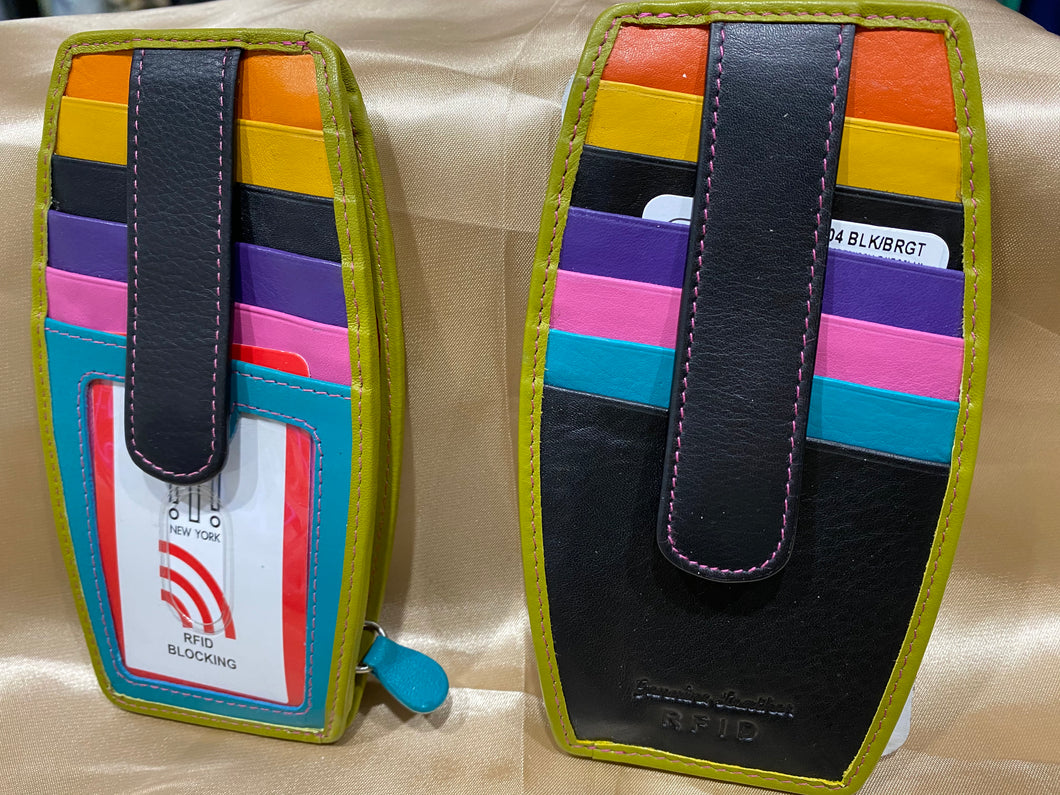 Day Bags and Wallets, credit cards, ID. and change keepers with RFID Protection. Technology that prevents crooks from zapping important info on your cards.