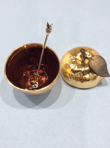 Michael Aram Gold & Nickel Plate Honey Pot- Judaica